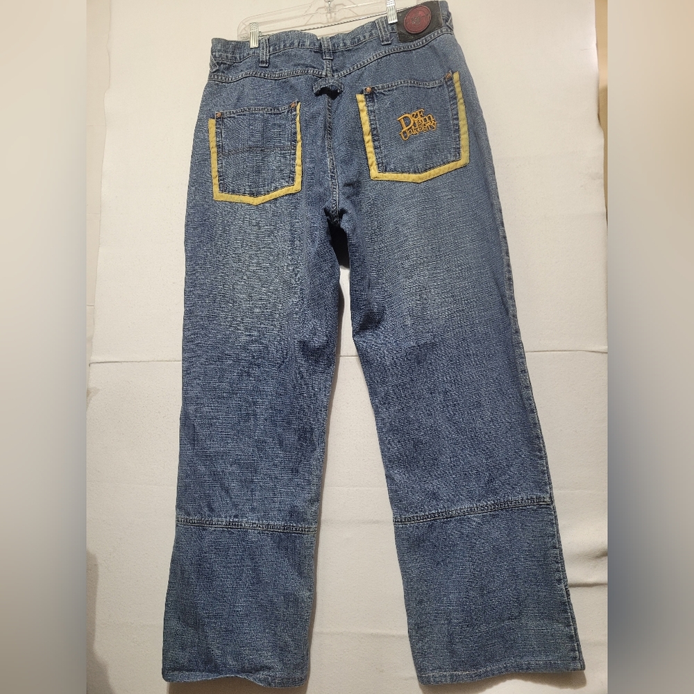 VINTAGE DEF JAM MEN'S JEANS SIZE 34X33 STRAIGHT LEG BLUE DENIM